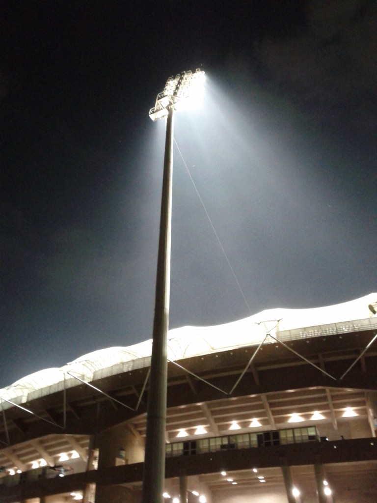 Cricket stadium floodlights