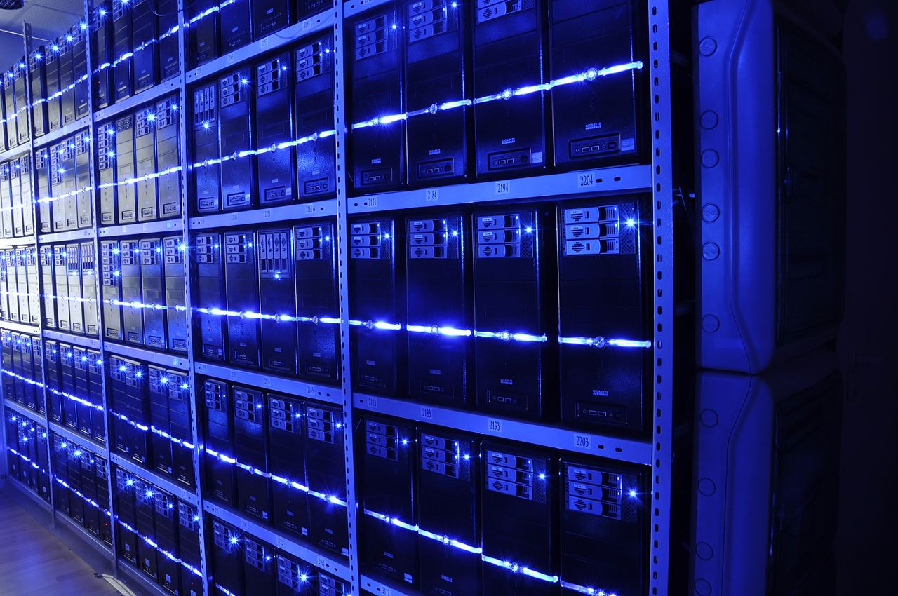Data center servers powering AI infrastructure